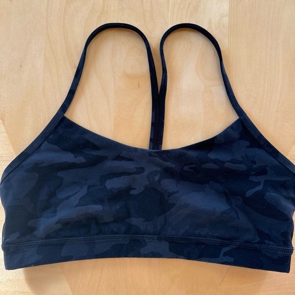 Lululemon Flow Y Bra *Nulu - Incognito Black Camo Multi Grey Size 12 - Picture 5 of 6